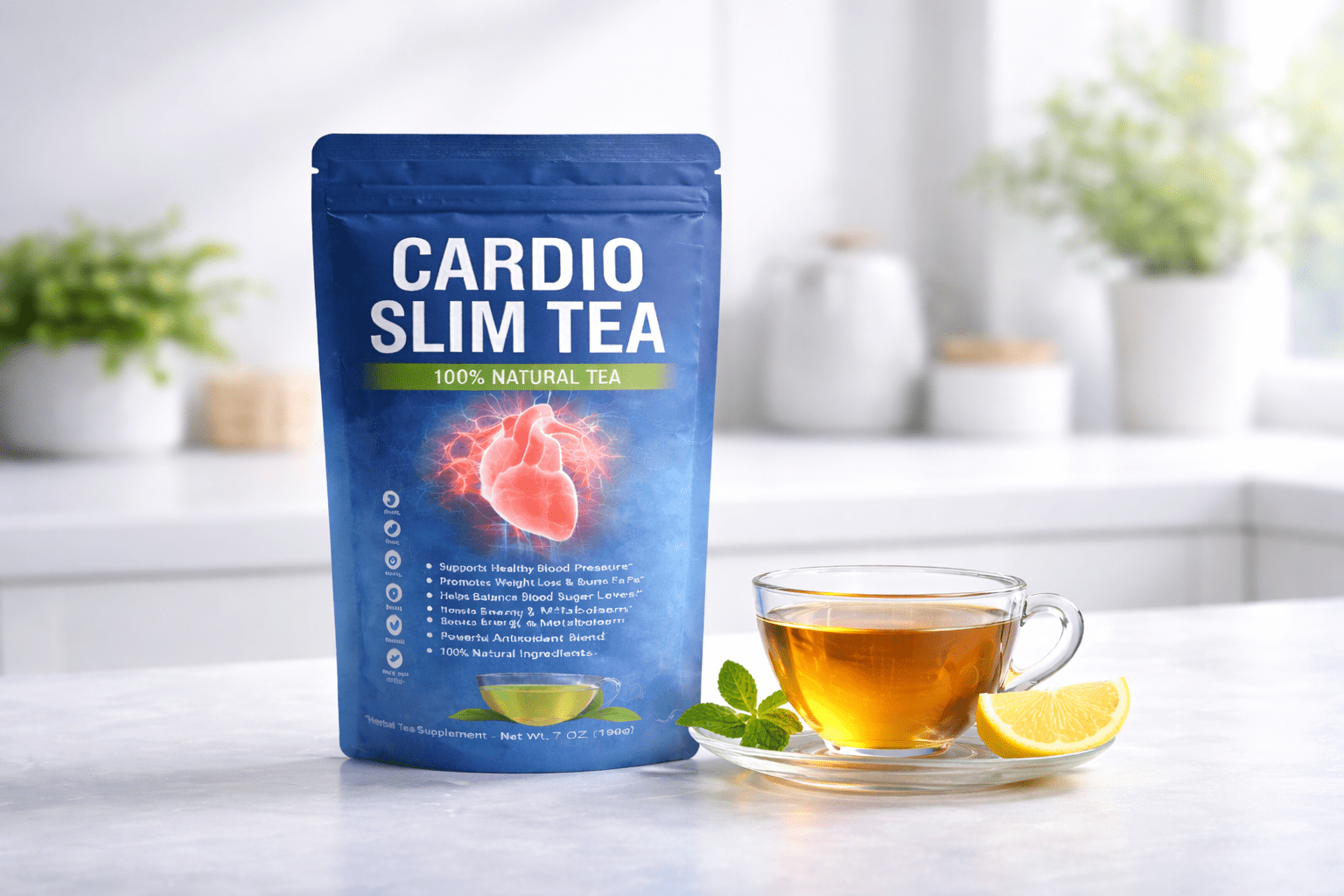 Cardio Slim Tea in a simple daily routine setting